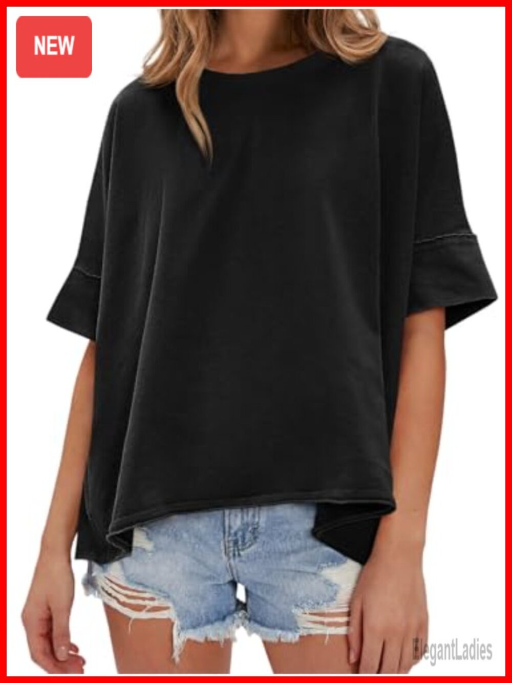 Oversized Short Sleeve Crew Neck T-Shirt Casual Summer Top